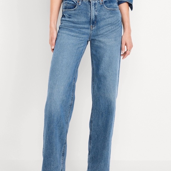 Old Navy Women's EXTRA HIGH-RISE SKY-HI WIDE LEG JEANS - Picture 2 of 6